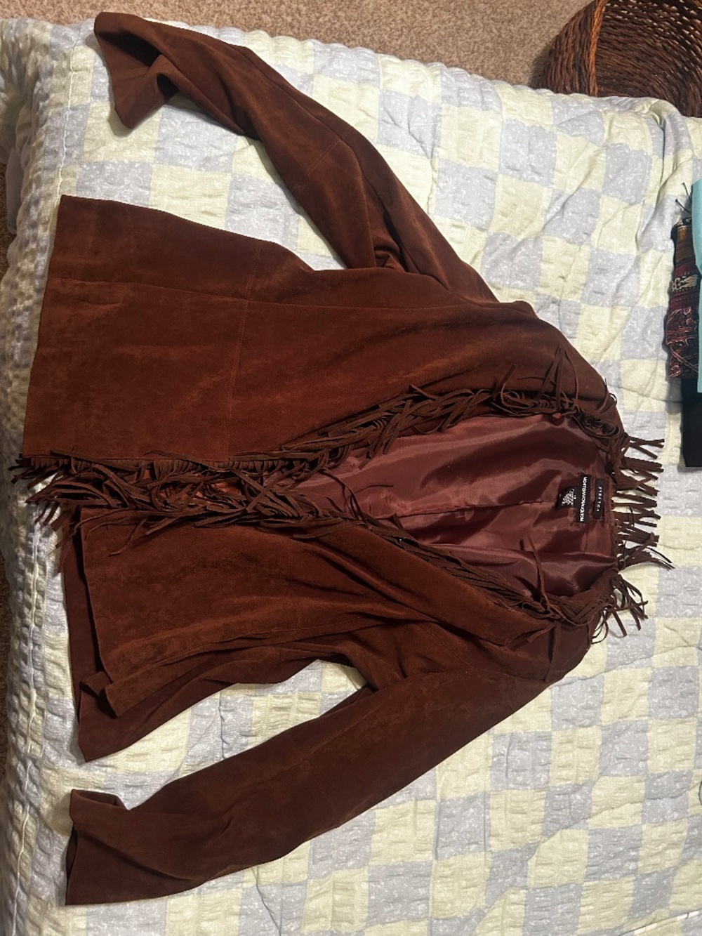 Size 18 Norton McNaughton brown fringe jacket